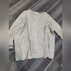 CAbi Gray V-Neck Sweater